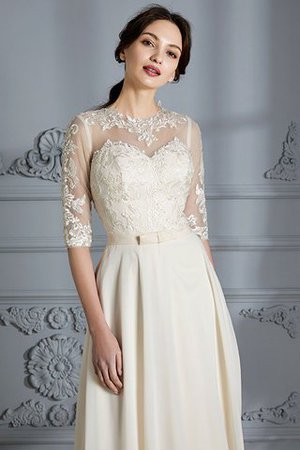 A-Line Prinzessin Natürliche Taile Brautkleid aus Chiffon mit Schaufel Ausschnitt - Bild 7