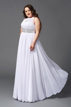 Reißverschluss A Linie Empire Taille Chiffon Bodenlanges Ballkleid - Bild 4