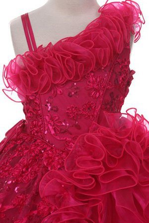 A-Line Empire Taille Wadenlanges Blumenmädchenkleid mit Reißverschluss mit Rüschen - Bild 2