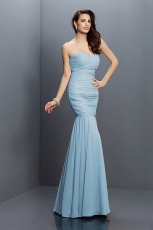 Chiffon Meerjungfrau Stil Ärmellos Sittsames Brautjungfernkleid mit Empire Taille - Bild 18