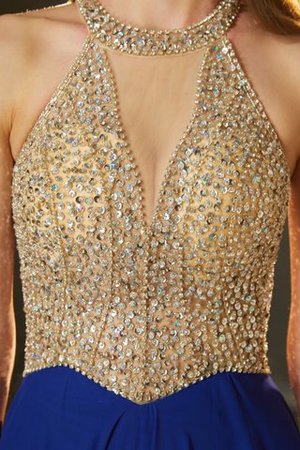 Normale Taille A-Line Bodenlanges Abendkleid aus Chiffon mit Kristall - Bild 5