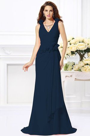 Normale Taille Meerjungfrau Chiffon V-Ausschnitt Anständiges Brautjungfernkleid - Bild 10