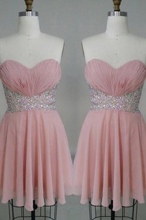 Ärmelloses A-Linie Prinzessin Herz-Ausschnitt Ballkleid mit Perlen - Bild 2