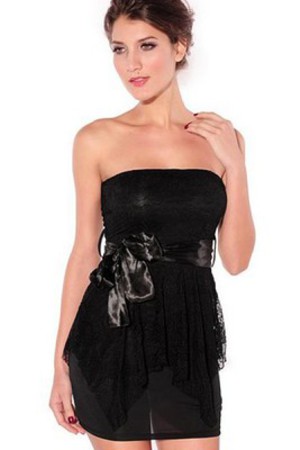 Damen Minikleid Trägerlos Sexy Polyester Club Kleider
