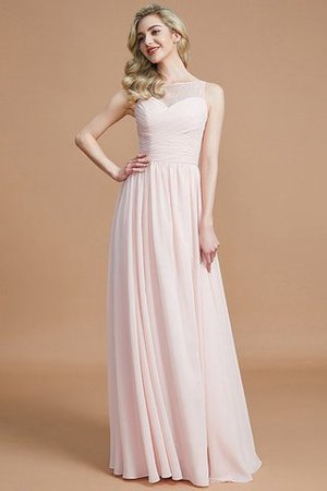Bateau Ärmelloses a linie Reißverschluss Brautjungfernkleid aus Chiffon - Bild 26