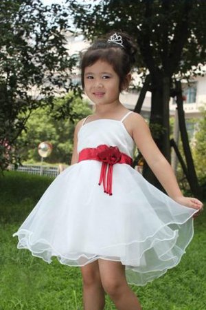 Natürliche Taile Organza Prinzessin A-Linie Ärmelloses Blumenmädchenkleid