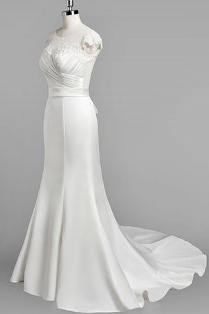 Strand Meerjungfrau Satin Kurze Ärmeln Normale Taille Brautkleid - Bild 2