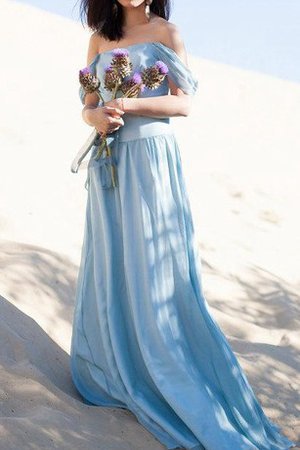 A-Line Reißverschluss Romantisches Legeres Brautjungfernkleid mit Rüschen - Bild 2