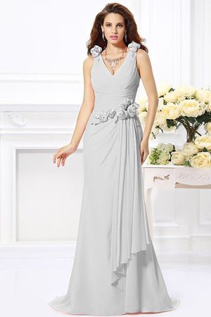 Normale Taille Meerjungfrau Chiffon V-Ausschnitt Anständiges Brautjungfernkleid - Bild 16