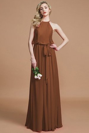 A-Linie Prinzessin Ärmellos Brautjungfernkleid mit Schleife aus Chiffon - Bild 9