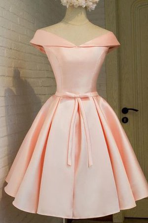 Satin A Linie V-Ausschnitt Ballkleid mit Gürtel ohne Ärmeln