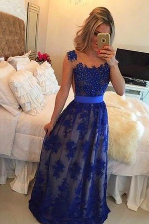 Tüll Natürliche Taile Bodenlanges Ballkleid mit Applikation ohne Ärmeln