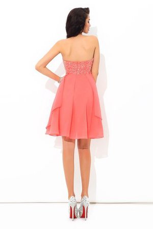 Chiffon Prinzessin Normale Taille Ärmelloses Cocktailkleid mit Reißverschluss - Bild 2