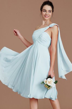 Prinzessin Gerüschtes A-Line Ärmelloses Ein Schulter Brautjungfernkleid - Bild 22