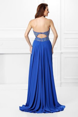 Chiffon Perlenbesetztes Normale Taille Ballkleid mit V-Ausschnitt ohne Ärmeln - Bild 2