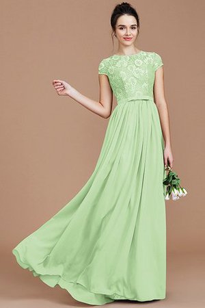 Prinzessin Chiffon Juwel Ausschnitt Kurze Ärmeln Bodenlanges Brautjungfernkleid - Bild 32