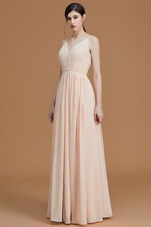 Prinzessin Chiffon V-Ausschnitt Ärmellos Brautjungfernkleid mit Rüschen - Bild 4