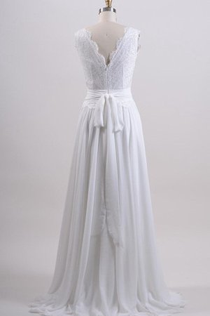 A-Line Reißverschluss Chiffon Gerüschtes Brautkleid mit Bordüre - Bild 2