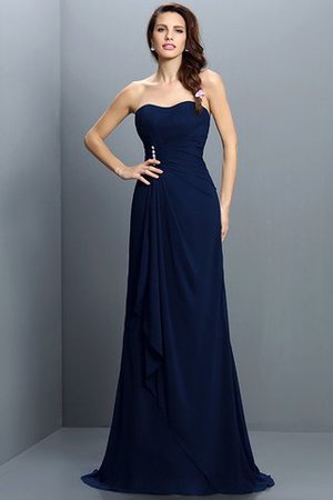 Drapiertes Empire Taille Meerjungfrau Stil Chiffon Brautjungfernkleid ohne Ärmeln - Bild 10