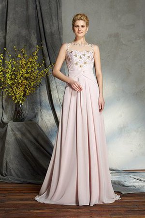 Chiffon Prinzessin Ärmelloses Anständiges Brautmutterkleid mit Applikation - Bild 3