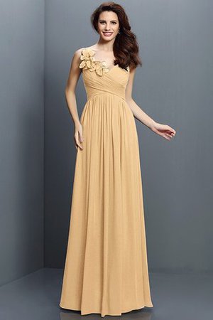 A linie Prinzessin Plissiertes Bodenlanges Brautjungfernkleid mit Drapierung - Bild 12