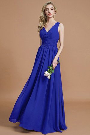 V-Ausschnitt Prinzessin Ärmelloses Natürliche Taile Chiffon Brautjungfernkleid - Bild 30