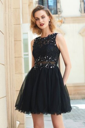 A Linie Normale Taille Prinzessin Mini Cocktailkleid ohne Ärmeln - Bild 4