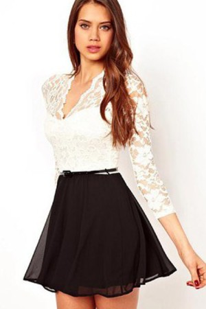 V-Ausschnitt Damen Polyester Mini Ausschnitt Elegant Club Kleider