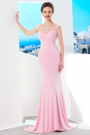 Meerjungfrau Stil Normale Taille kurze Ärmeln Juwel Ausschnitt Abendkleid - Bild 1