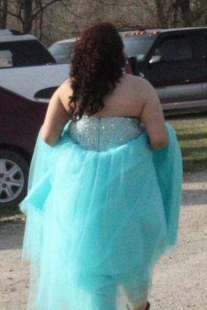 Prinzessin A Linie Ärmelloses Ballkleid mit Herz-Ausschnitt für Übergröße - Bild 2
