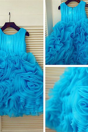 Organza Empire Taille Duchesse-Linie Reißverschluss Wadenlanges Blumenmädchenkleid - Bild 5