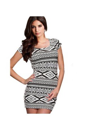 Elasthan Drucken Mini Kleid Bodycon Polyester Club Kleider