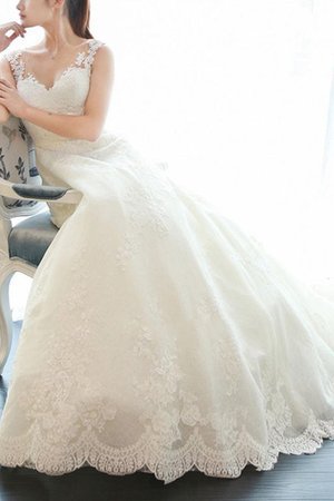 A-Linie Prinzessin Normale Taille Faszinierend Brautkleid mit Applikation mit Bordüre - Bild 1