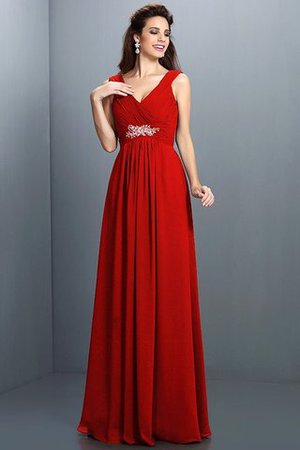 Plissiertes Prinzessin Normale Taille Chiffon Bodenlanges Brautjungfernkleid - Bild 23