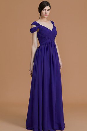 Chiffon a linie Normale Taille Bodenlanges Brautjungfernkleid mit Reißverschluss - Bild 8