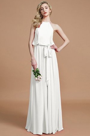 A-Linie Prinzessin Ärmellos Brautjungfernkleid mit Schleife aus Chiffon - Bild 21