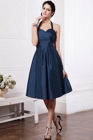 A-Linie Drapiertes Mini Brautjungfernkleid aus Taft mit Plissierungen - Bild 9