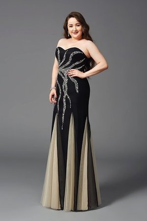 Perlenbesetztes Ärmelloses Normale Taille Ballkleid aus Chiffon mit Herz-Ausschnitt - Bild 5