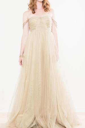 Reißverschluss Plissiertes Elegantes Bodenlanges Brautjungfernkleid ohne Ärmeln - Bild 1