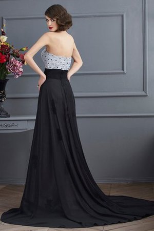 A Linie Empire Taille Chiffon Ärmelloses Perlenbesetztes Abendkleid - Bild 2