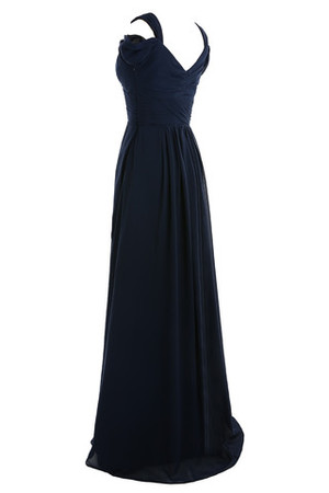 A-Line Plissiertes Reißverschluss Exklusive Langes Abendkleid mit Empire Taille - Bild 8