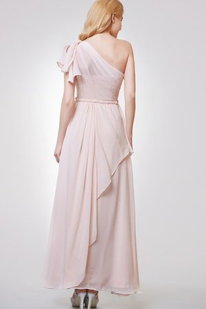 A-Line Kurze Ärmeln Plissiertes Romantisches Brautjungfernkleid aus Chiffon - Bild 2