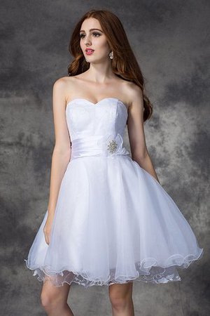 Prinzessin Herz-Ausschnitt Mini Abiballkleid mit Reißverschluss aus Organza - Bild 5