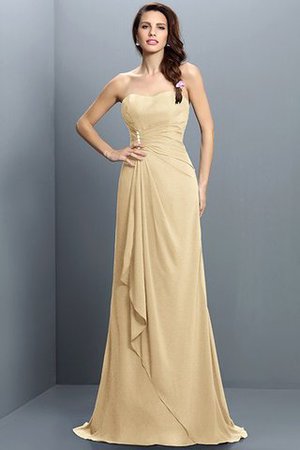 Drapiertes Empire Taille Meerjungfrau Stil Chiffon Brautjungfernkleid ohne Ärmeln - Bild 6