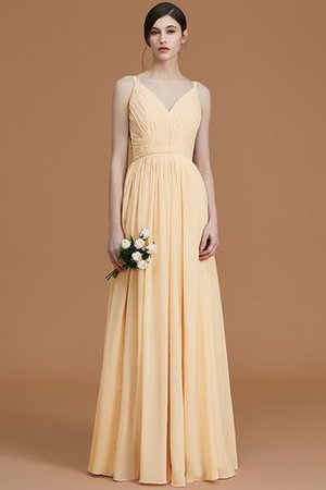 Prinzessin Chiffon V-Ausschnitt Ärmellos Brautjungfernkleid mit Rüschen - Bild 12