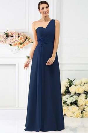 A-Linie One Schulter Chiffon Anständiges Brautjungfernkleid mit Reißverschluss - Bild 10