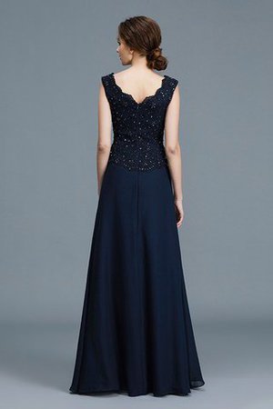 A-Line Ärmelloses Normale Taille Bodenlanges Brautmutterkleid aus Chiffon - Bild 2