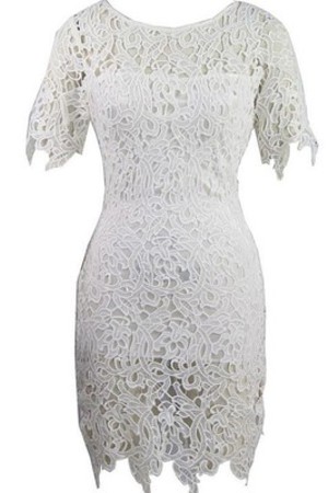 Elegant Ausschnitt Bodycon kleider Bateau Frau Spitze Club Kleider
