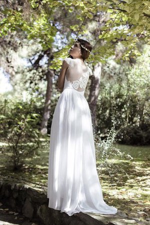A-Line Spitze Plissiertes Juwel Ausschnitt Brautkleid mit Kurzen Ärmeln