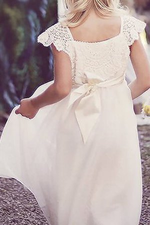 Normale Taille Chiffon Kurze Ärmeln Prinzessin Bodenlanges Blumenmädchenkleid - Bild 2